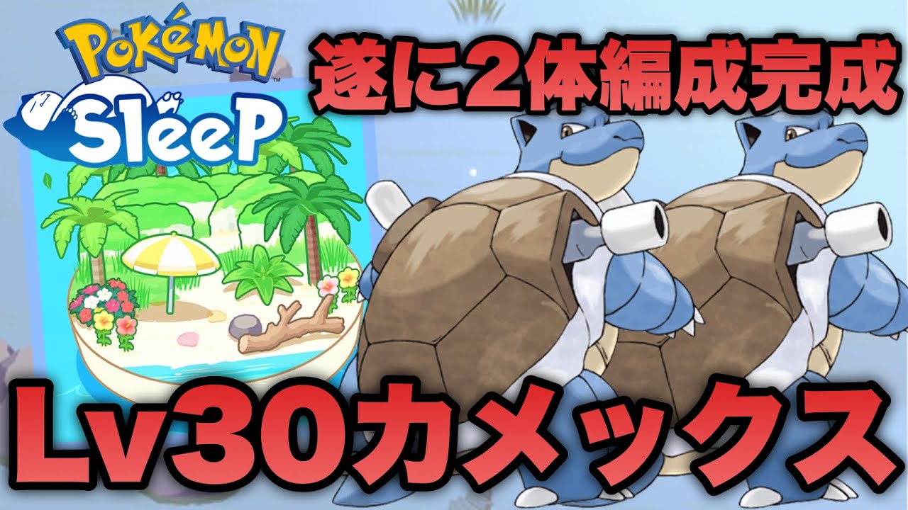 遂にLv30カメックスを２体編成！これでシアンの砂浜の結論パ完成です【ポケモンスリープ/安心院幽】