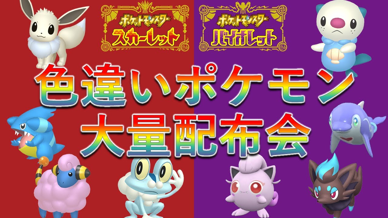 【ポケモンSV】超豪華！夜の色違いポケモン配布会！ミジュマルやケロマツなどのレアポケモンも！