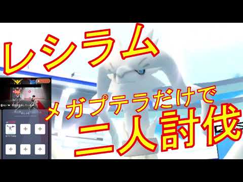ポケモンGO　レシラムをメガプテラだけで二人討伐してみた