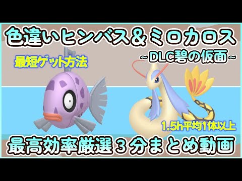 碧の仮面色違いヒンバス＆ミロカロス最高効率厳選3分動画1.5h平均1体 #ポケモンsv #最高効率 #色違い #ヒンバス #ミロカロス #ゼロの秘宝 #ピクニックなし