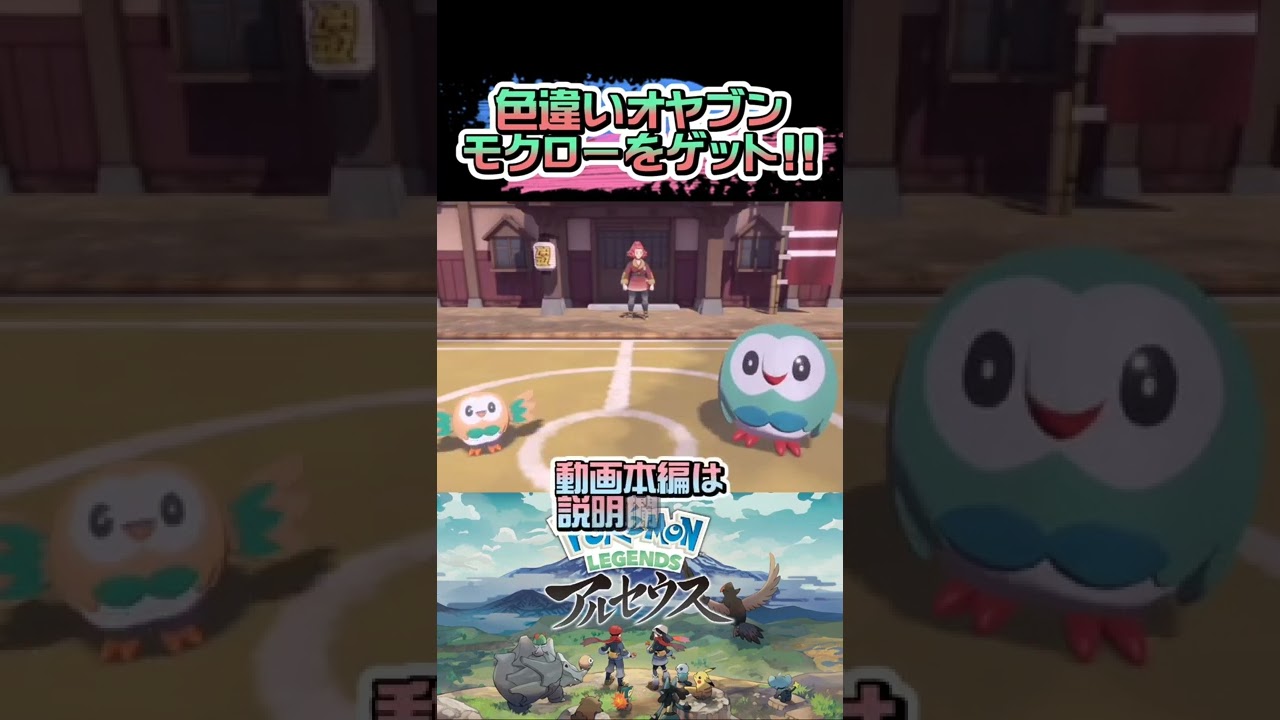 色違いオヤブンのモクローをゲット!!【ポケモンレジェンズアルセウス】#shorts