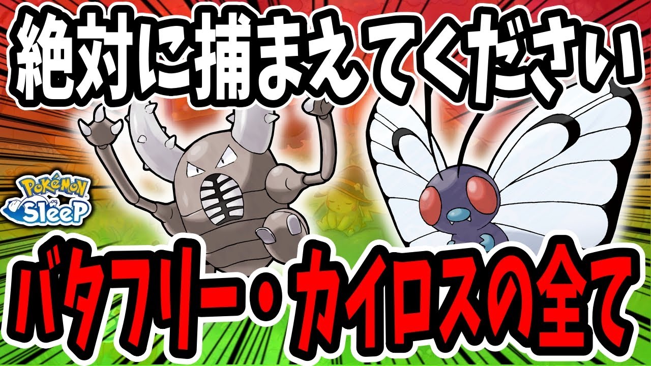 バタフリー・カイロス徹底解説/厳選の重要点・料理基準で相性の良いおすすめポケモンを紹介【ポケモンスリープ】
