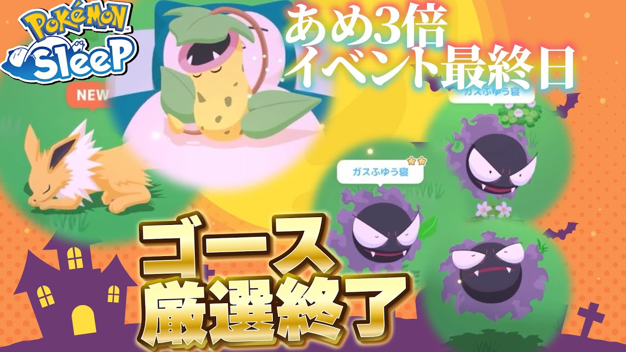 ハロウィンお疲れさまでした!!ゴースは厳選できましたか？【ポケモンスリープ】