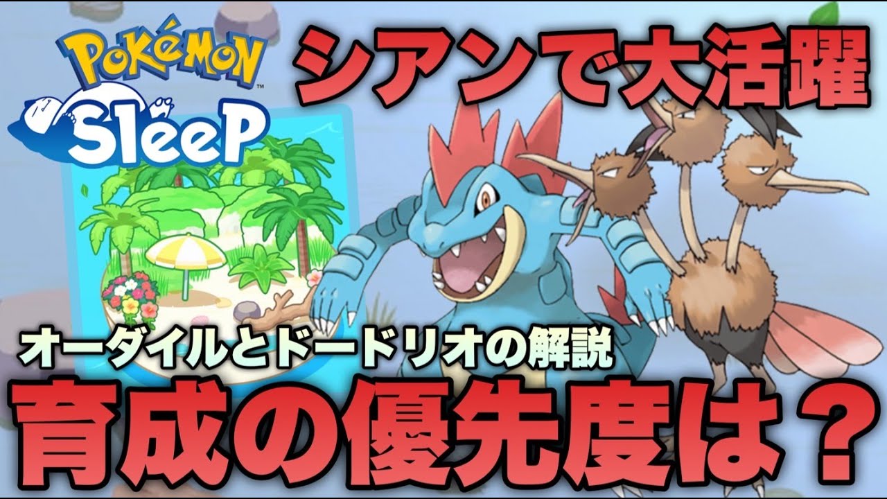 シアンの砂浜で必須のオーダイルとドードリオを比較する！おこうが消える事件も発生…【ポケモンスリープ/安心院幽】