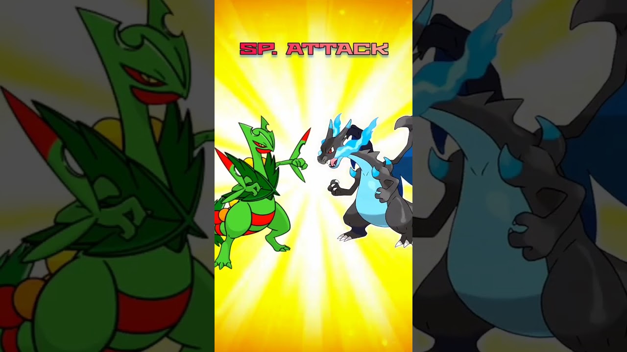 Mega sceptile, Ash greninja vs Red mega charizard x #megacharizardx #ashgreninja #megasceptile