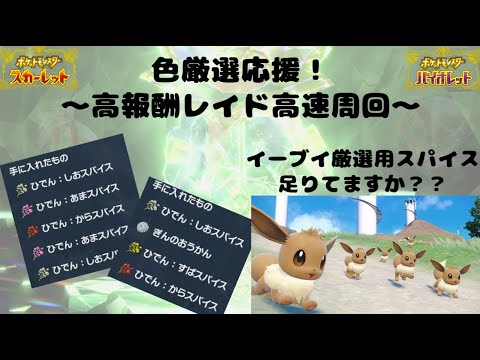 【ポケモンSV】初見歓迎！高報酬レイド周回～色証イーブイ厳選用スパイス～