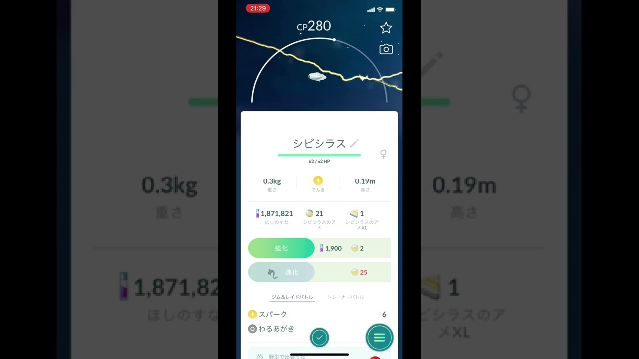 ポケモンGOでシビシラスをゲット！