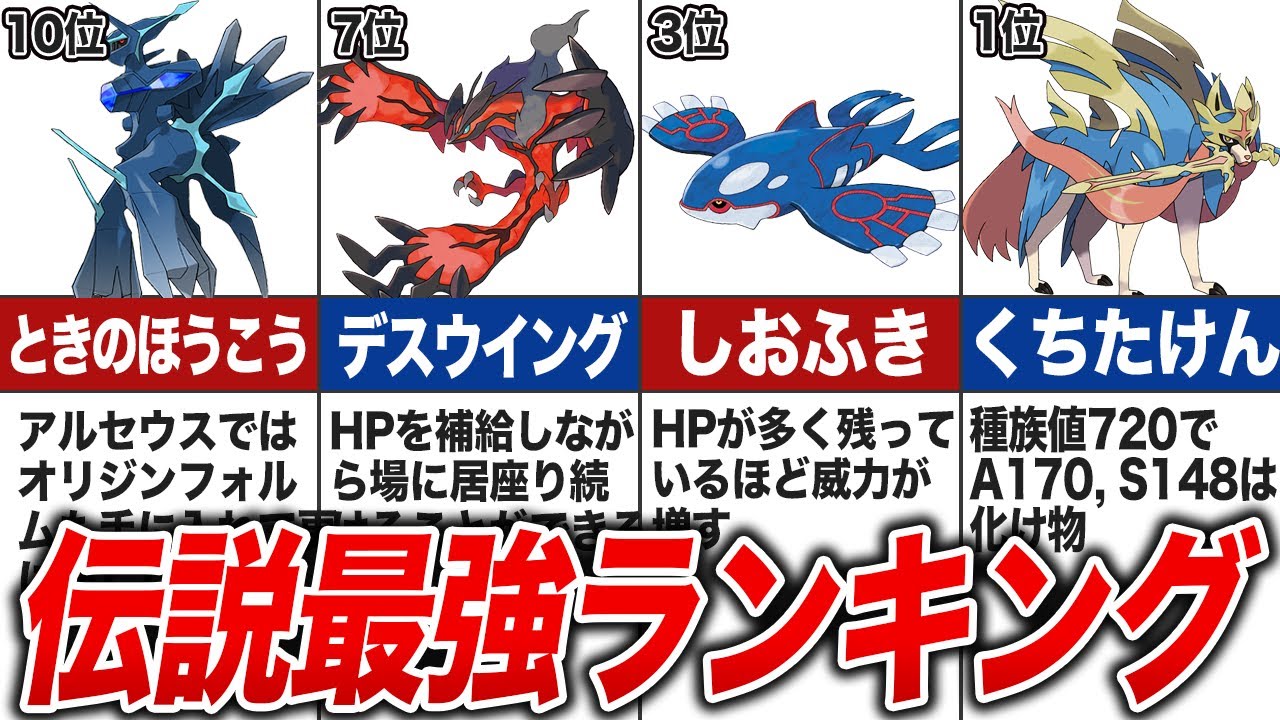 禁止級の最強伝説ポケモンランキング TOP10【歴代ポケモン】