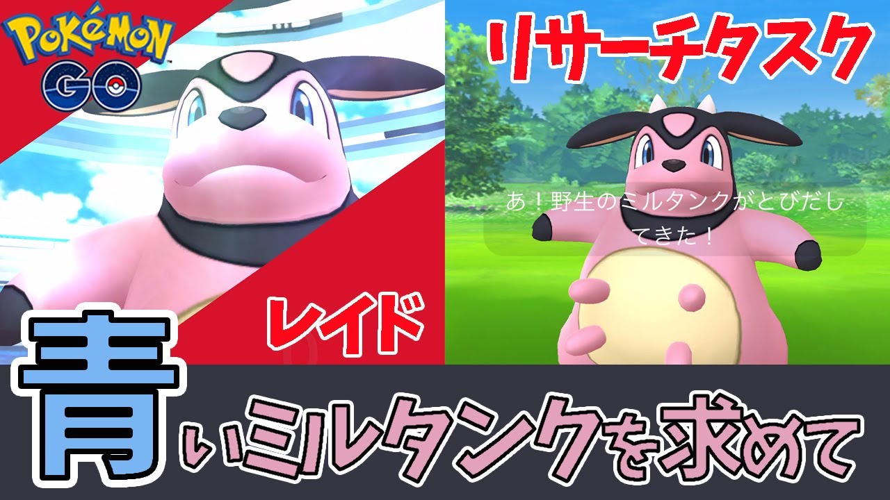 【ポケモンGO】青い ミルタンクを求めて。リサーチタスク/レイド/野生