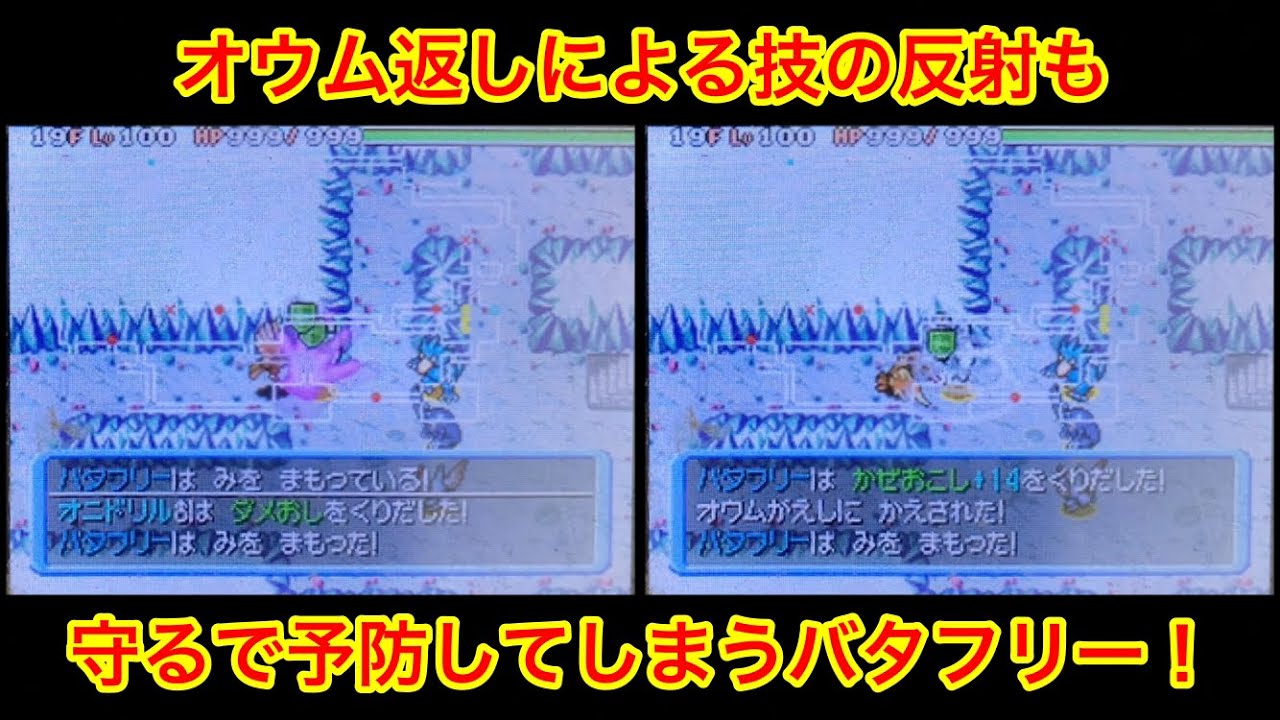 【ポケモンダンジョン時】 オウム返しによる反射も予防するバタフリー！