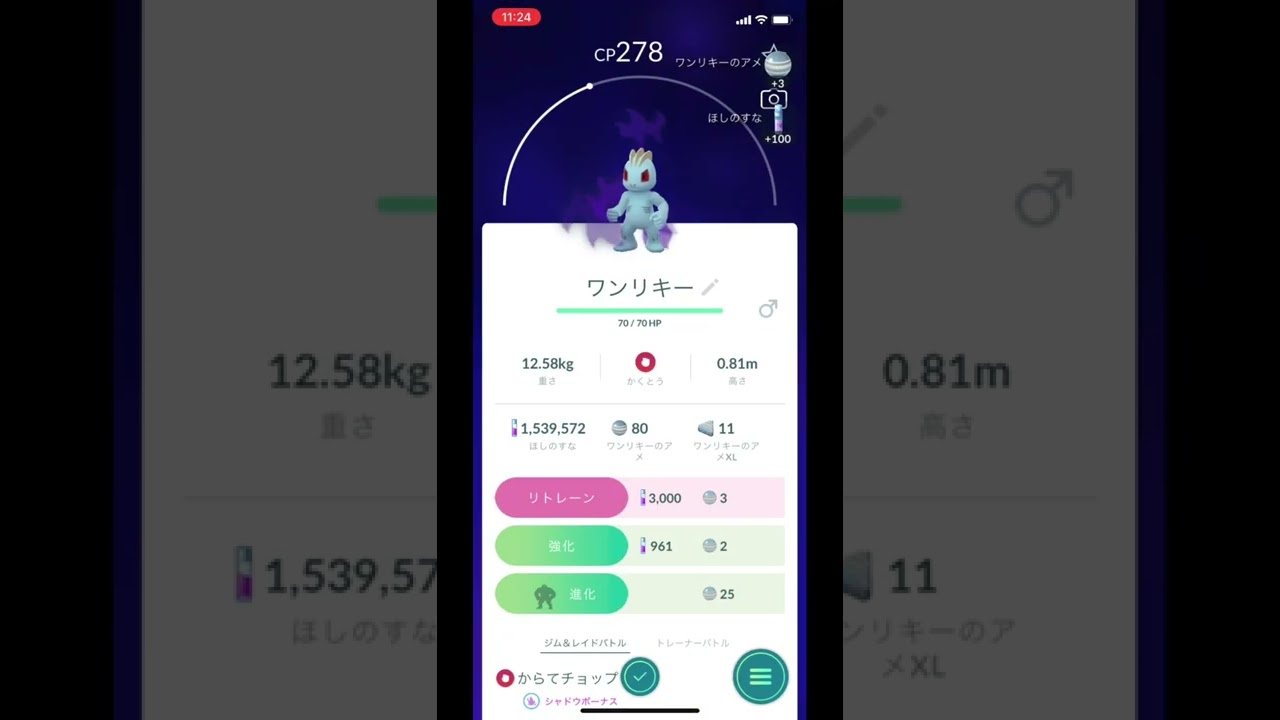 ポケモンGOでシャドウワンリキーをゲット！