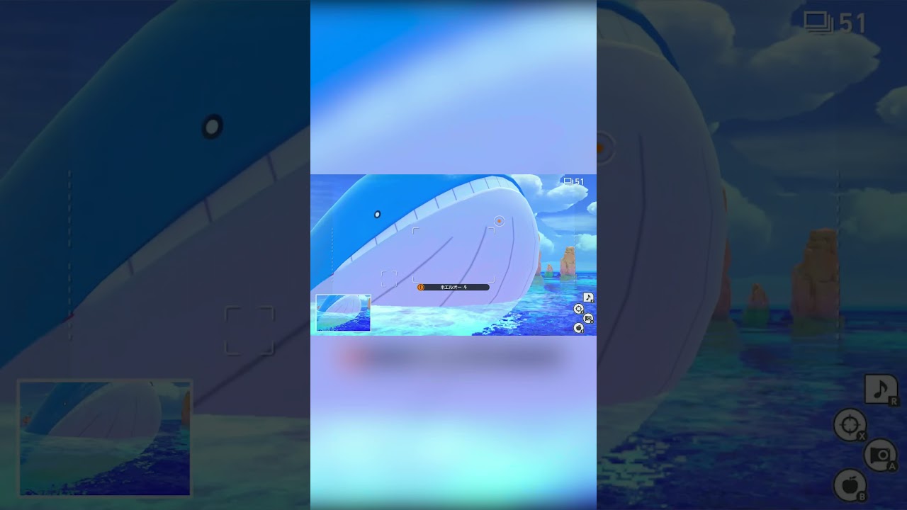 【Newポケモンスナップ NEW POKÉMON SNAP】海中からホエルオー浮上  #shorts【Wailord emerging from the water】