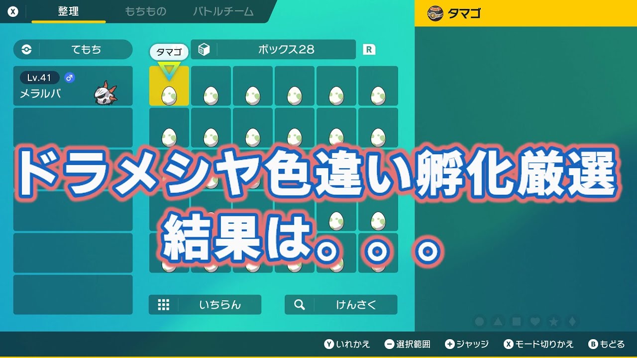 ドラメシヤたまご孵化厳選結果！