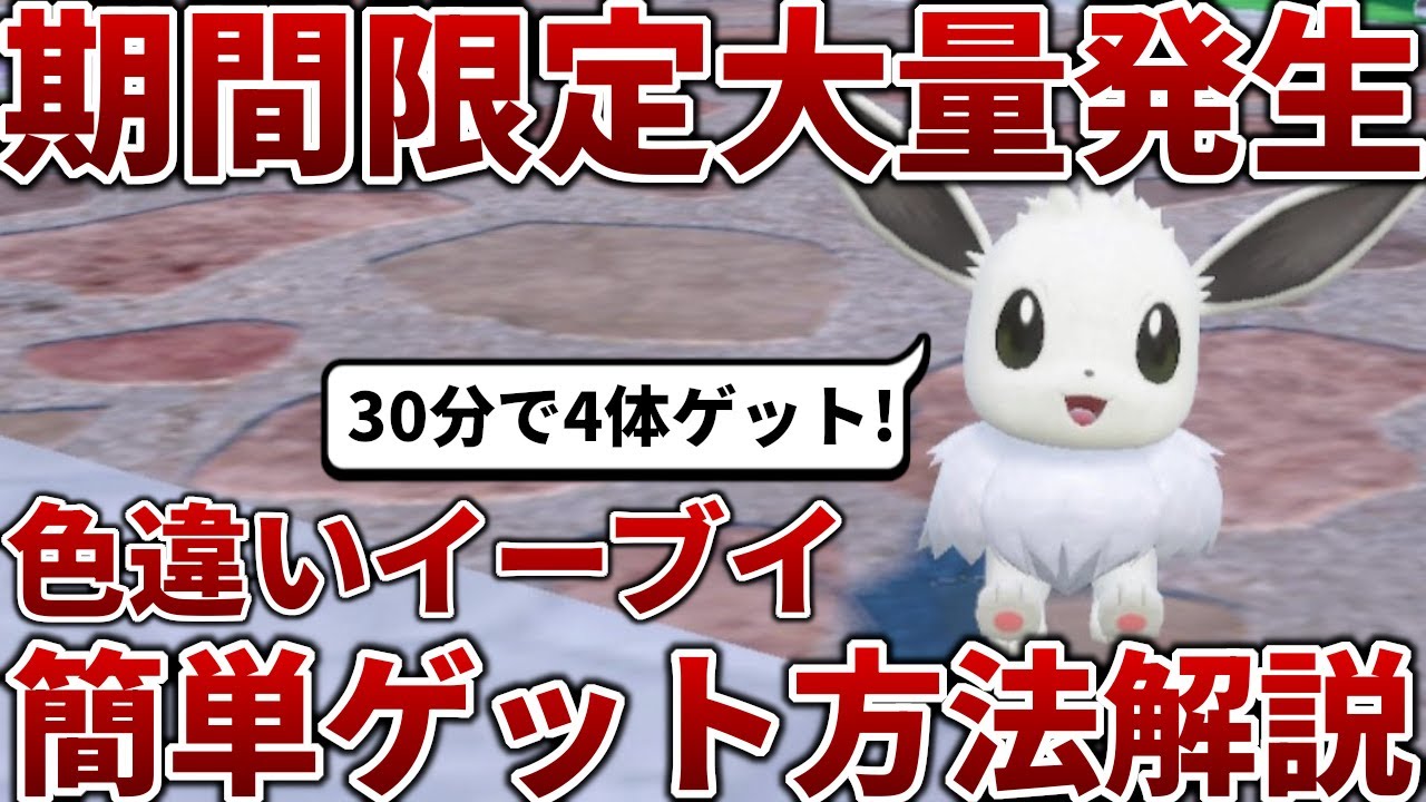 【ポケモンSV】色違いイーブイが簡単にゲットできる大量発生イベントを使った色違い厳選方法を解説【イーブイ】