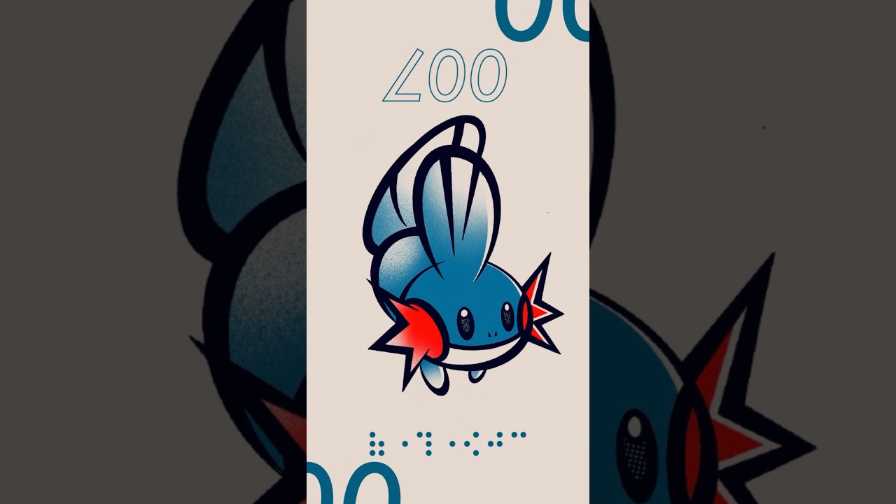 ミズゴロウ描いてみた（Making of Mudkip ）#shorts #ポケモン #ミズゴロウ
