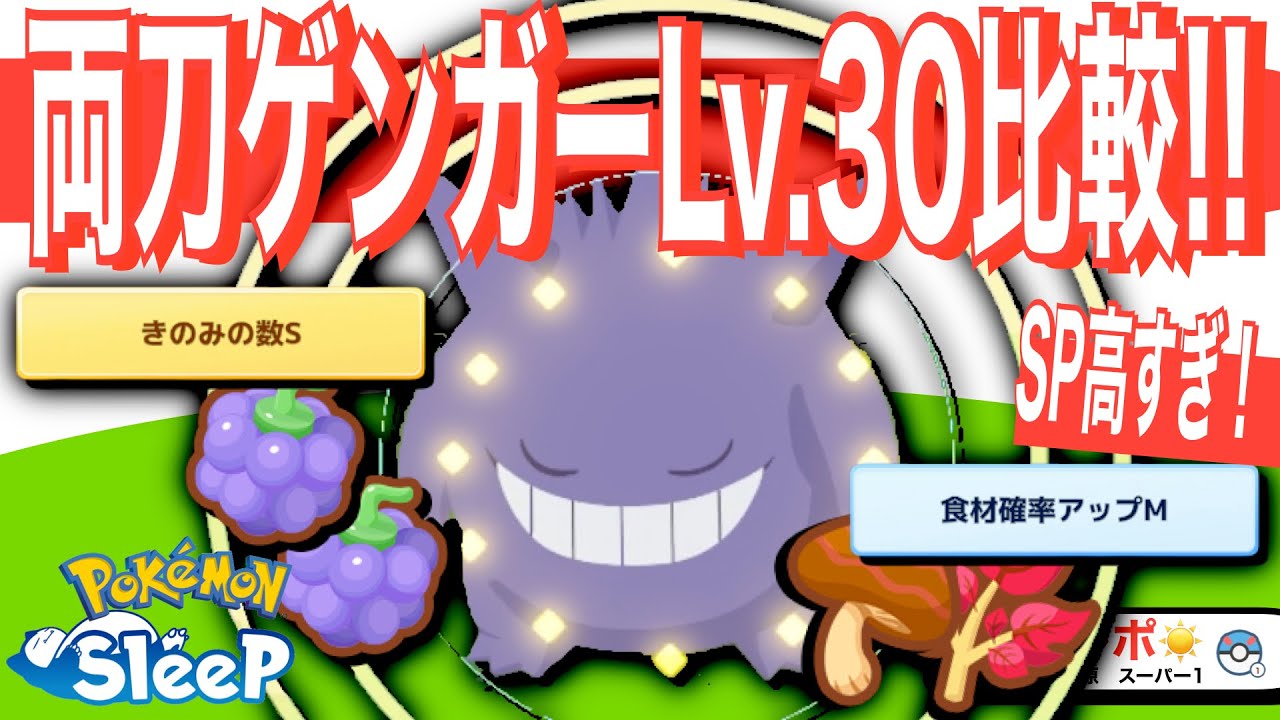 ガチ両刀ゲンガー、Lv30時点で強すぎ！ゲンガー3体で比較！【ポケモンスリープ】