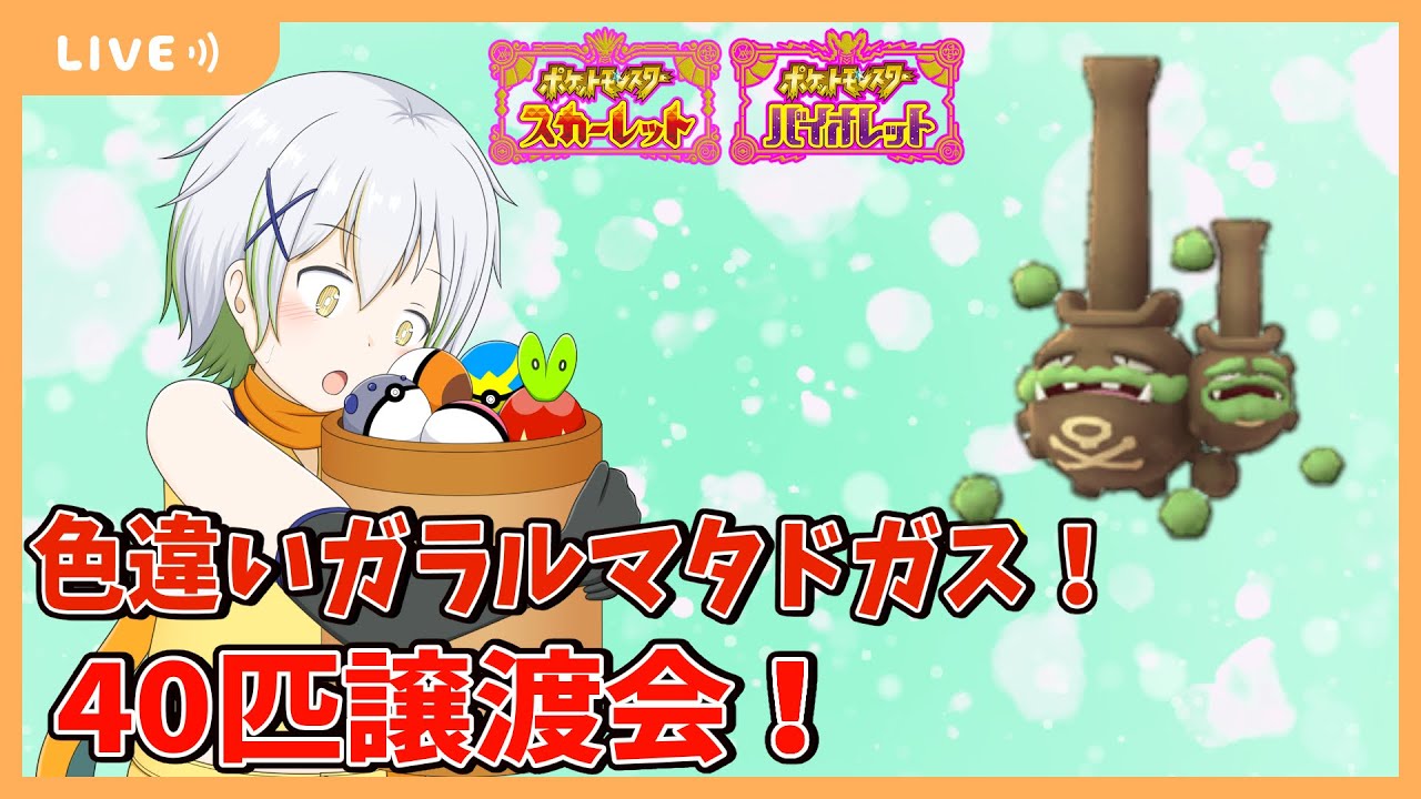 【ポケットモンスターSV】色違いガラルマタドガス40匹配布！【Vtuber/ケロケロフロッピー】