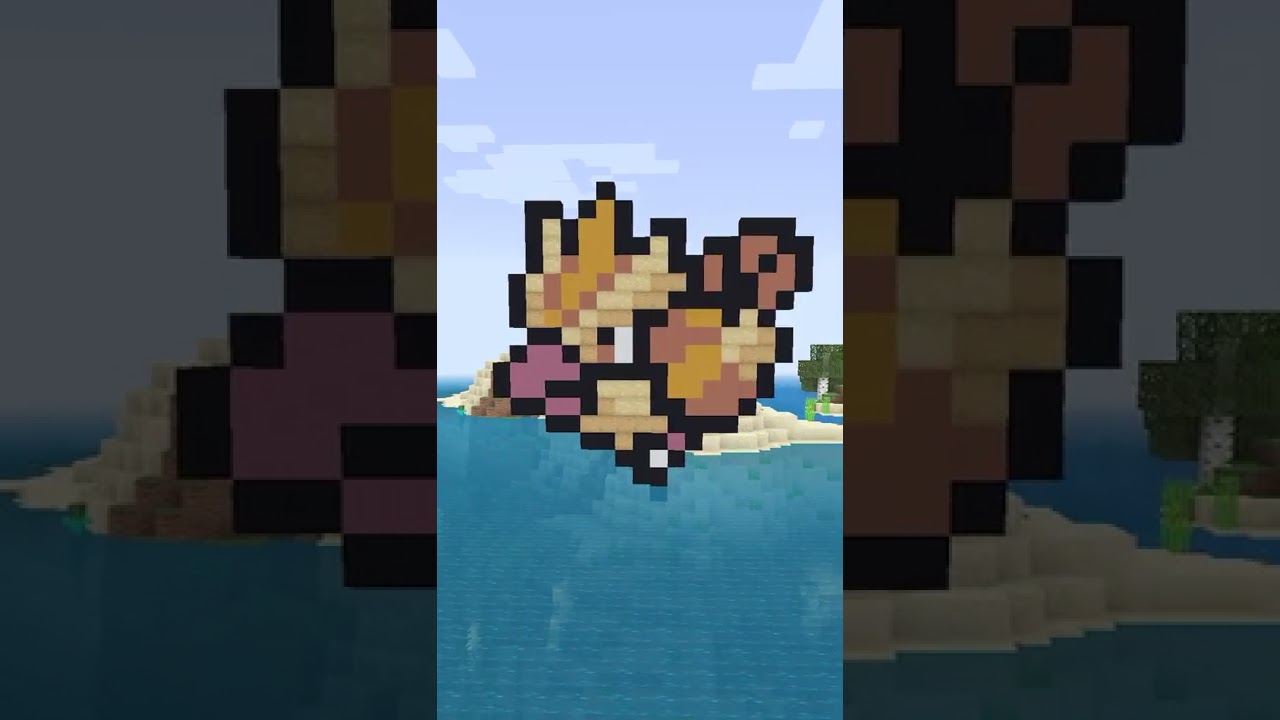 自分をイワークだと思い込んでいるポッポ　#shorts 【マイクラ ポケモンドット絵】