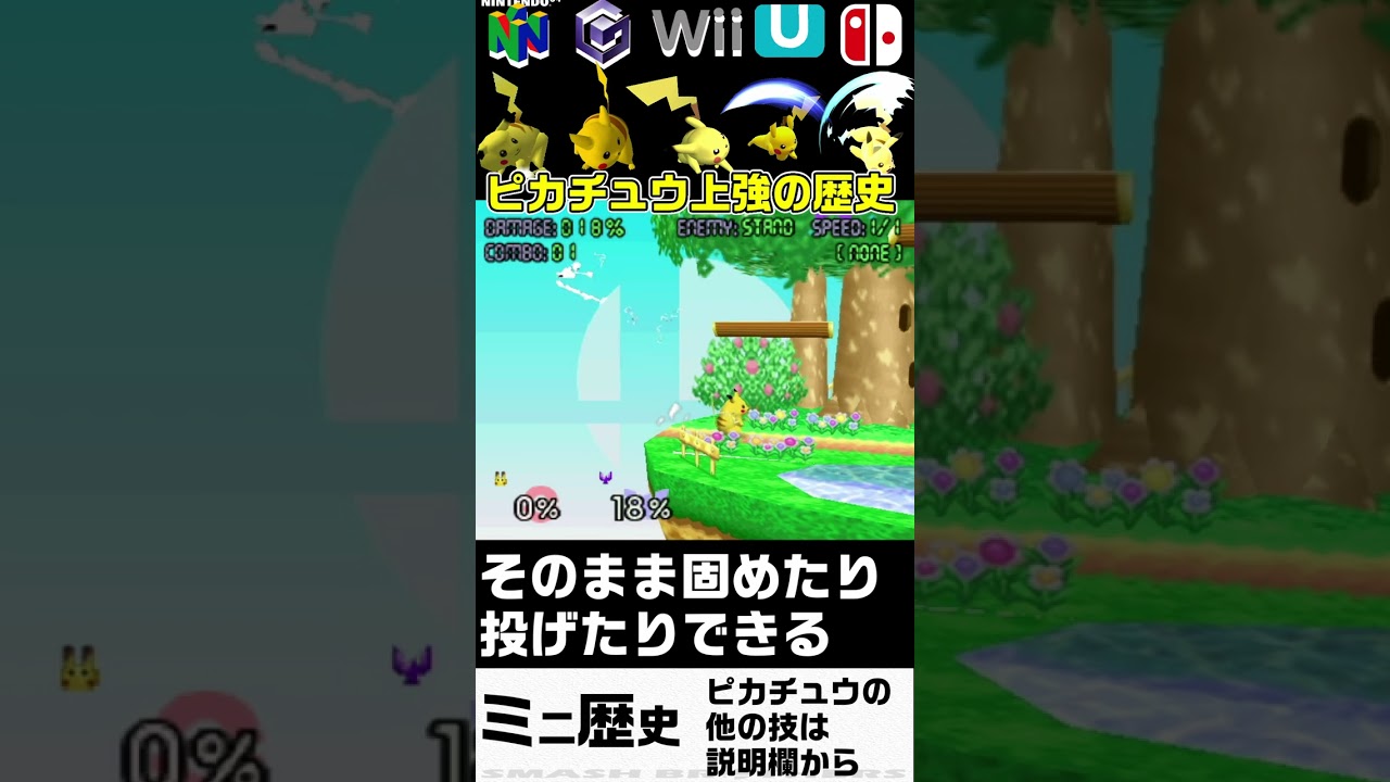 【ミニ歴史】ピカチュウ上強の強さの変化を追ってみた #shorts