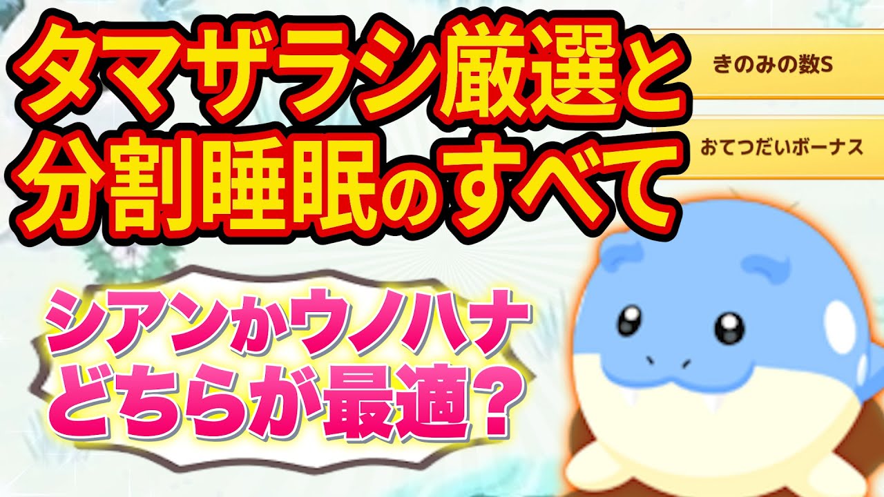 タマザラシ厳選で行くべきフィールドと分割睡眠のやり方を徹底解説！【ポケモンスリープ】【Pokémon Sleep】