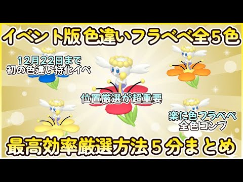 イベント版色違いフラベベ最高効率厳選5分まとめ動画30分最高3体#ポケモンsv #藍の円盤 #碧の仮面 #フラージェス #フラエッテ #フラベベ #最高効率 #色違い #大量発生