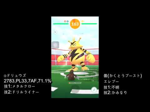 【ポケモンGO】エレブー VS ドリュウズ ソロレイド
