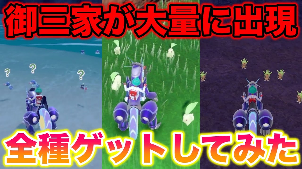 【野生】御三家が大量に出現して全種類ゲットするの簡単すぎたww【ポケモンSV/藍の円盤/ゼロの秘宝】