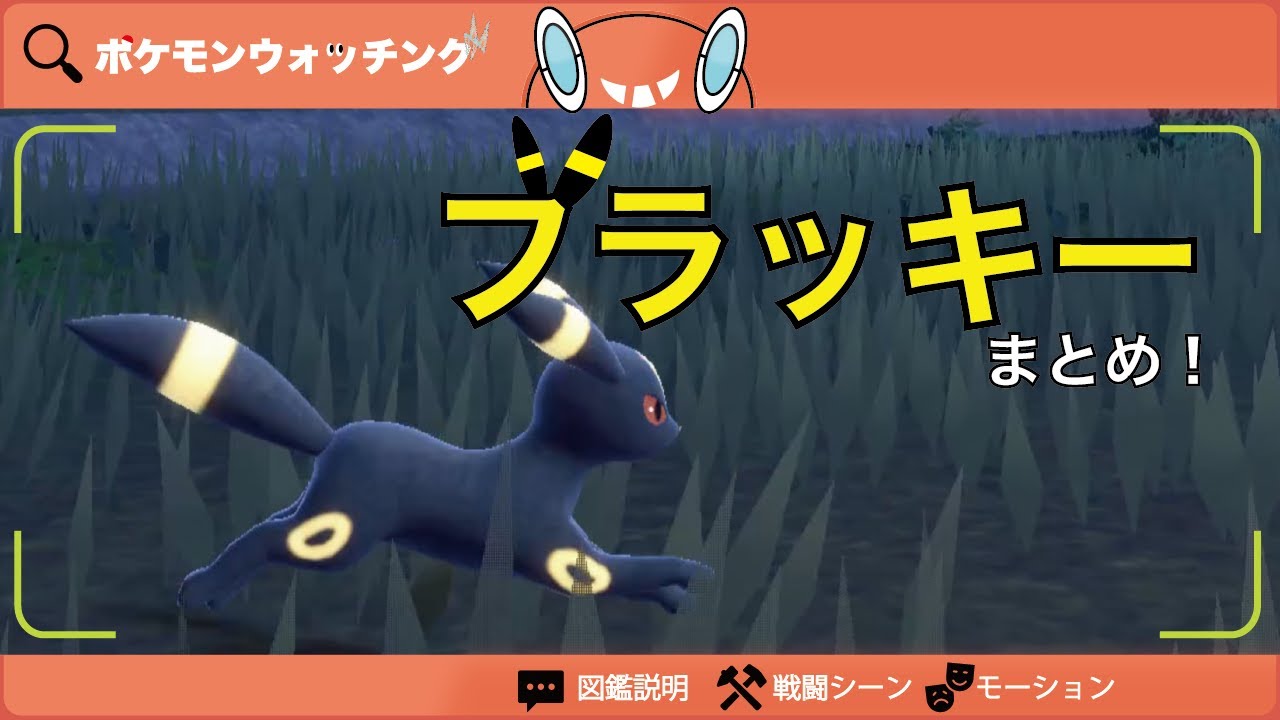 【ブラッキー】図鑑説明・特性・得意技・モーションまとめ【図鑑No.197】