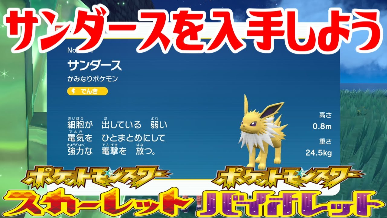 【ポケモンSV】サンダースを入手しよう【ポケットモンスター スカーレット・バイオレット】Pocket Monsters