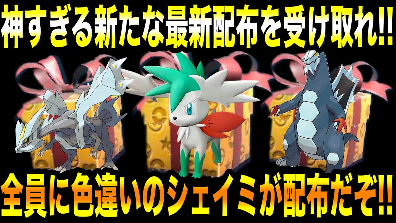 【緊急速報】公式から神すぎる新たな最新配布を受け取れ！！全員に色違いのシェイミが配布だぞ！！セグレイブが配布だぞ！！【ポケモンSV/スカーレット/バイオレット/ゼロの秘宝/碧の仮面/藍の円盤/GO】