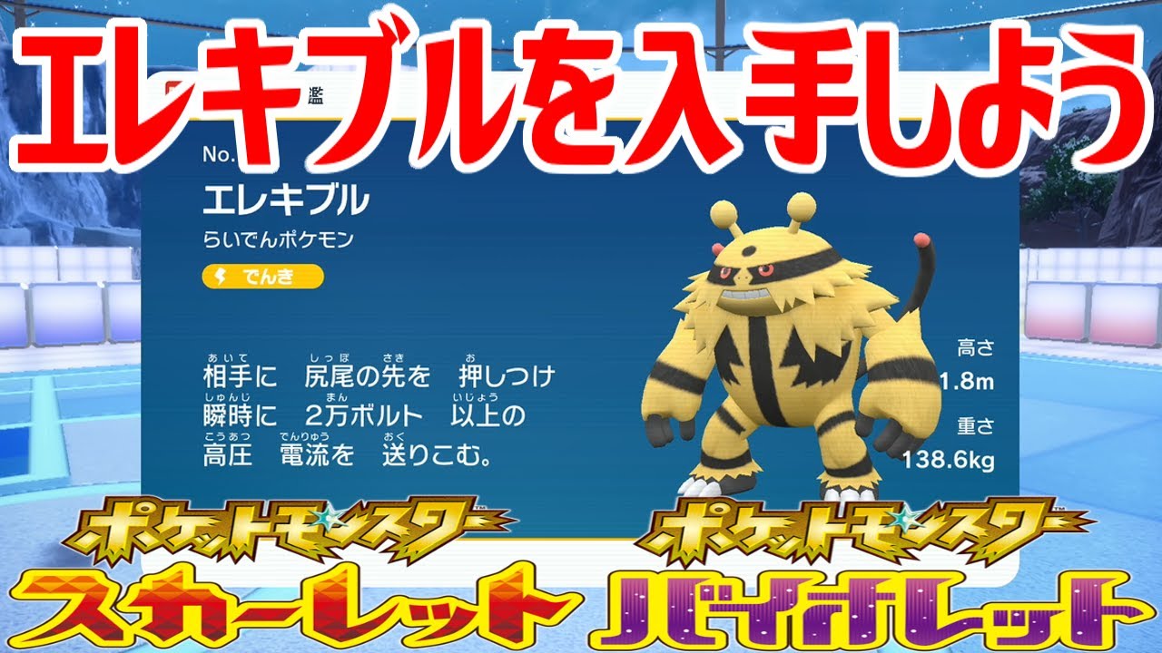 【ポケモンSV】エレキブルを入手しよう 進化入手【ポケットモンスター スカーレット・バイオレット ゼロの秘宝 藍の円盤】Pocket Monsters