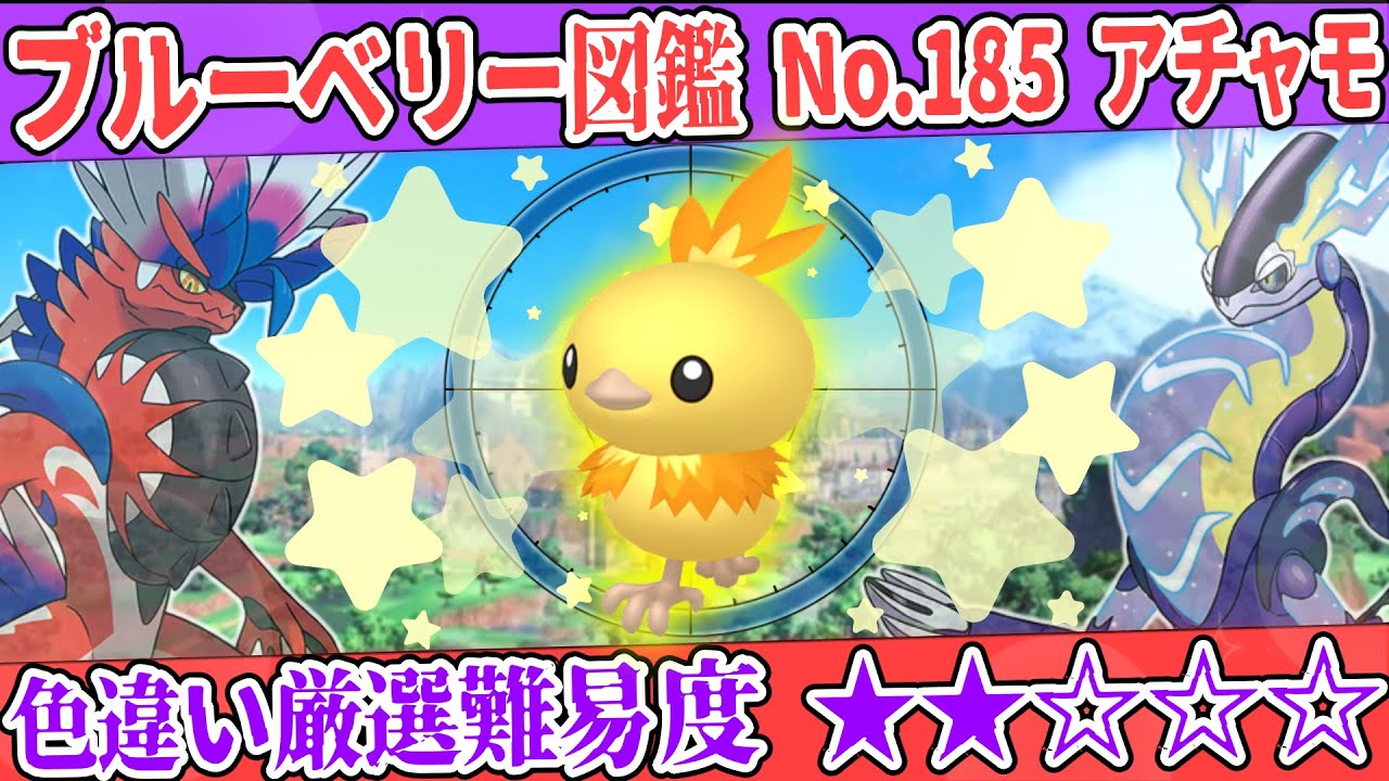 【ブルーベリー図鑑No.185】色アチャモ厳選方法解説！【#ポケモンSV #藍の円盤】
