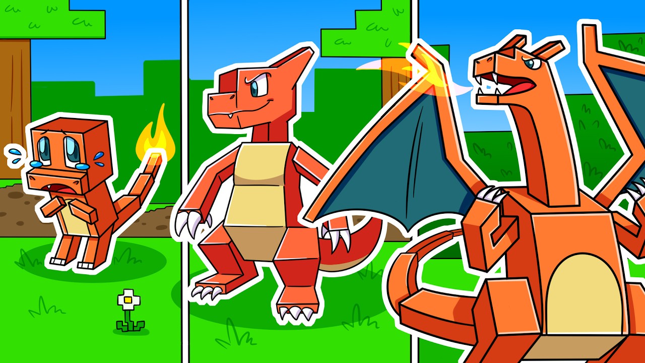 I Survived 100 DAYS as the FIRE POKEMON CHARMANDER in HARDCORE Minecraft!