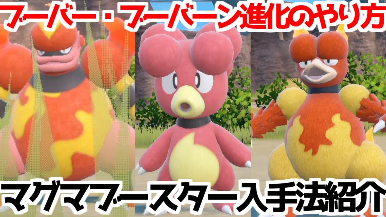 【ポケモンSV 藍の円盤】マグマブースター  ブビィ  ブーバー ブーバーン 出現場所 入手方法 進化方法  攻略【ポケモン スカーレット・バイオレット 】