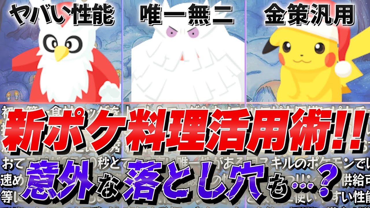 【新ポケ】一見最強の新ポケモン…現在の実用性と厳選優先度は？料理レシピから考察＆言語化！【ホリデー2023/ユキノオー/デリバード/ピカチュウ（ホリデー）】