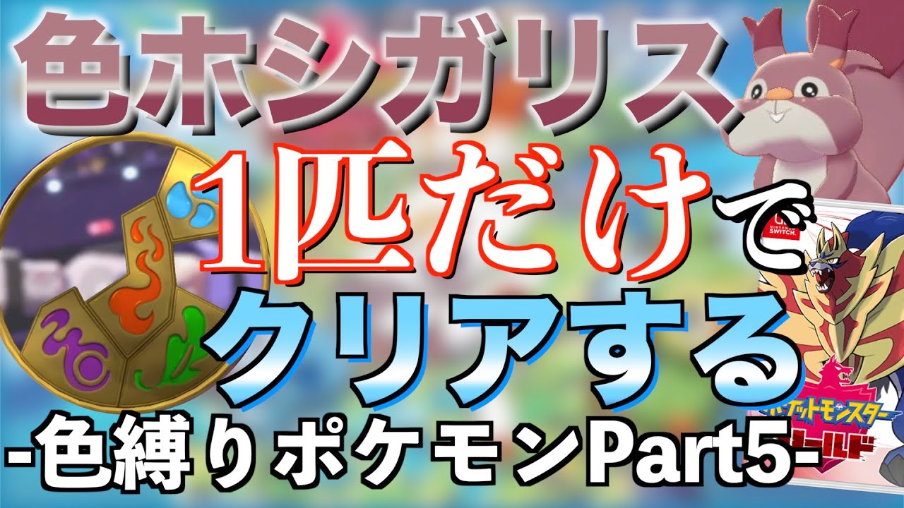 【ポケモン剣盾】色ホシガリス一匹でクリアする生放送 5