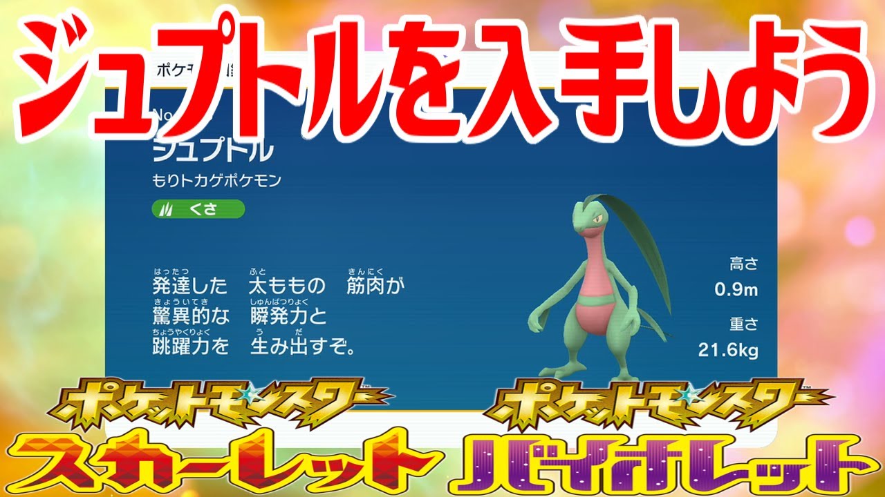 【ポケモンSV】ジュプトルを入手しよう 進化入手【ポケットモンスター スカーレット・バイオレット ゼロの秘宝 藍の円盤】Pocket Monsters