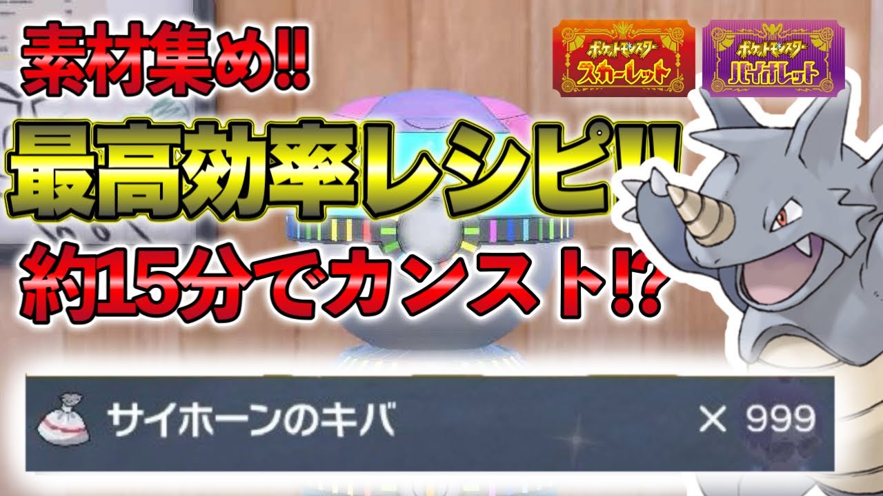 【ポケモンSV】約15分でカンスト！サイドンのおとしもの最高効率レシピ！【道具プリンター】