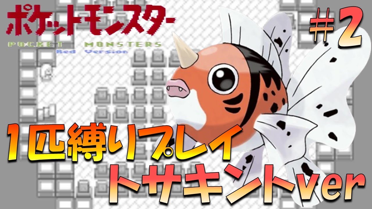 【ポケモン初代】ポケモン1匹縛りプレイ!! トサキントきみに決めた！part 2【ゲーム実況】【縛りプレイ】