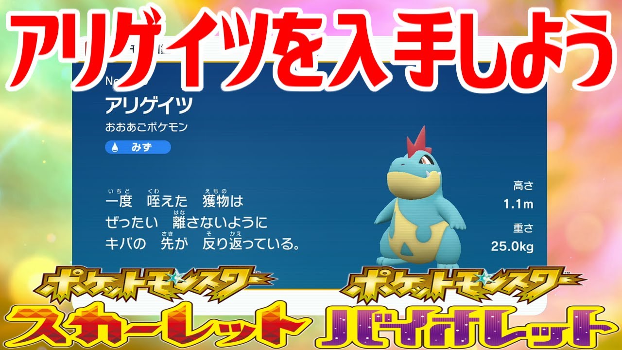 【ポケモンSV】アリゲイツを入手しよう 進化入手【ポケットモンスター スカーレット・バイオレット ゼロの秘宝 藍の円盤】Pocket Monsters