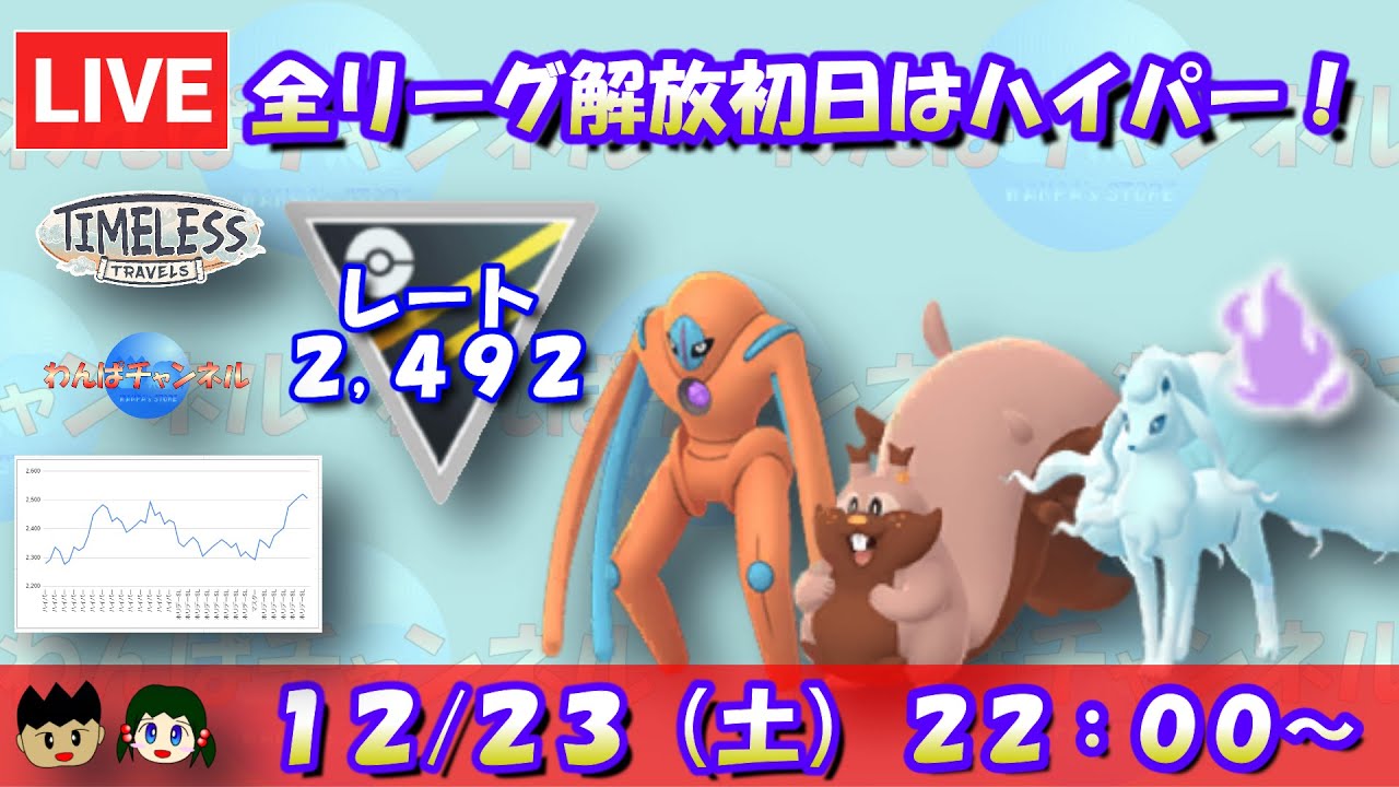 【ポケGO】全リーグ解放期間！初日はハイパーリーグでデオキシスパーティー！！レート：2,492～【ハイパーリーグ】【GBL】 #ポケモンGO