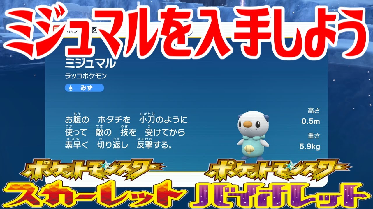 【ポケモンSV】ミジュマルを入手しよう【ポケットモンスター スカーレット・バイオレット ゼロの秘宝 藍の円盤】Pocket Monsters