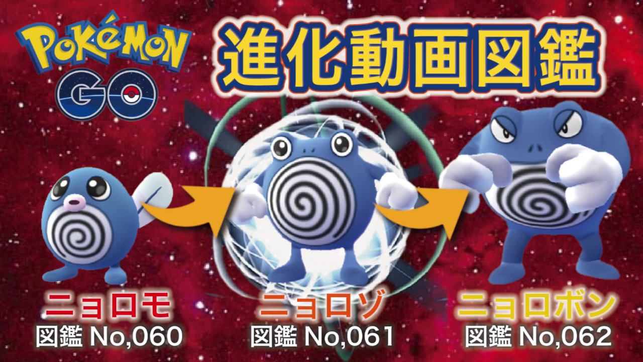 【ポケモンGO進化図鑑】060「ニョロモ」→061「ニョロゾ」→062「ニョロボン」