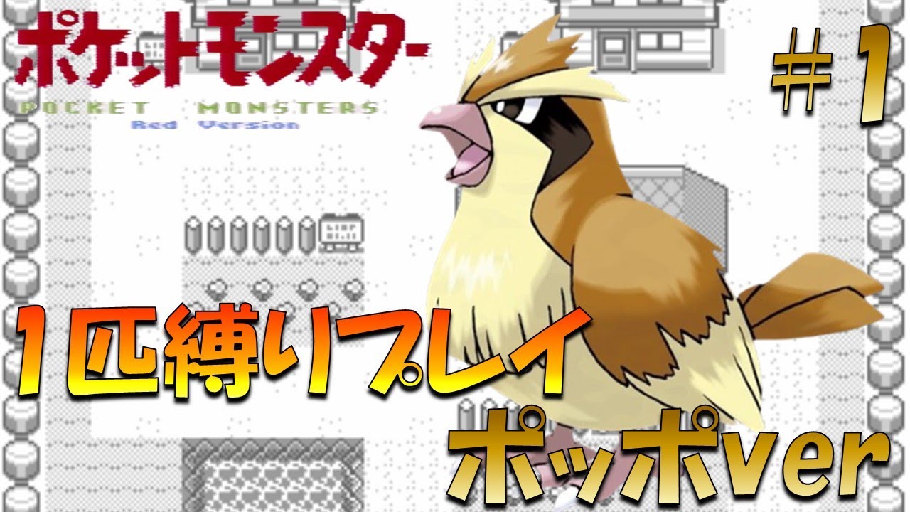 【ポケモン初代】ポケモン1匹縛りプレイ!! ポッポきみに決めた！part 1【ゲーム実況】【縛りプレイ】