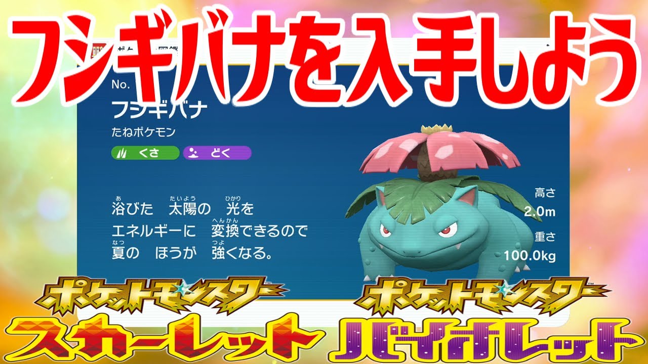 【ポケモンSV】フシギバナを入手しよう 進化入手【ポケットモンスター スカーレット・バイオレット ゼロの秘宝 藍の円盤】Pocket Monsters