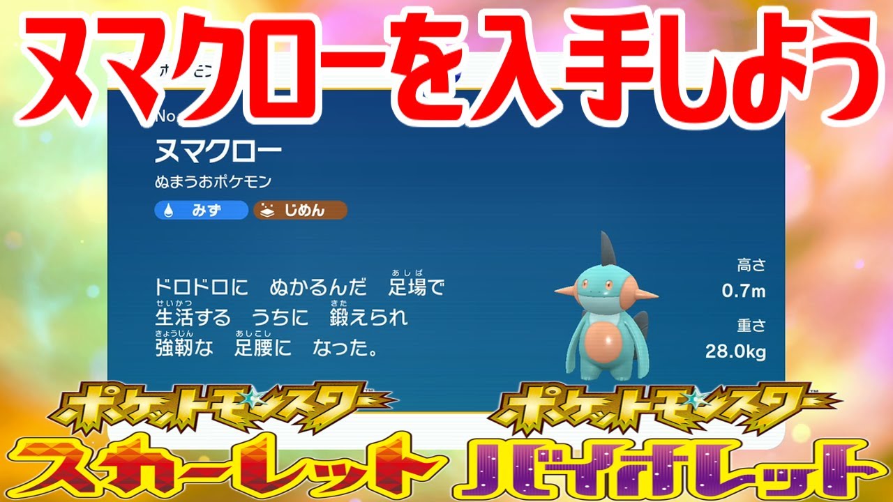 【ポケモンSV】ヌマクローを入手しよう 進化入手【ポケットモンスター スカーレット・バイオレット ゼロの秘宝 藍の円盤】Pocket Monsters