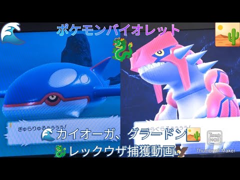 ポケモンバイオレット   カイオーガ＆グラードン＆レックウザ捕獲動画