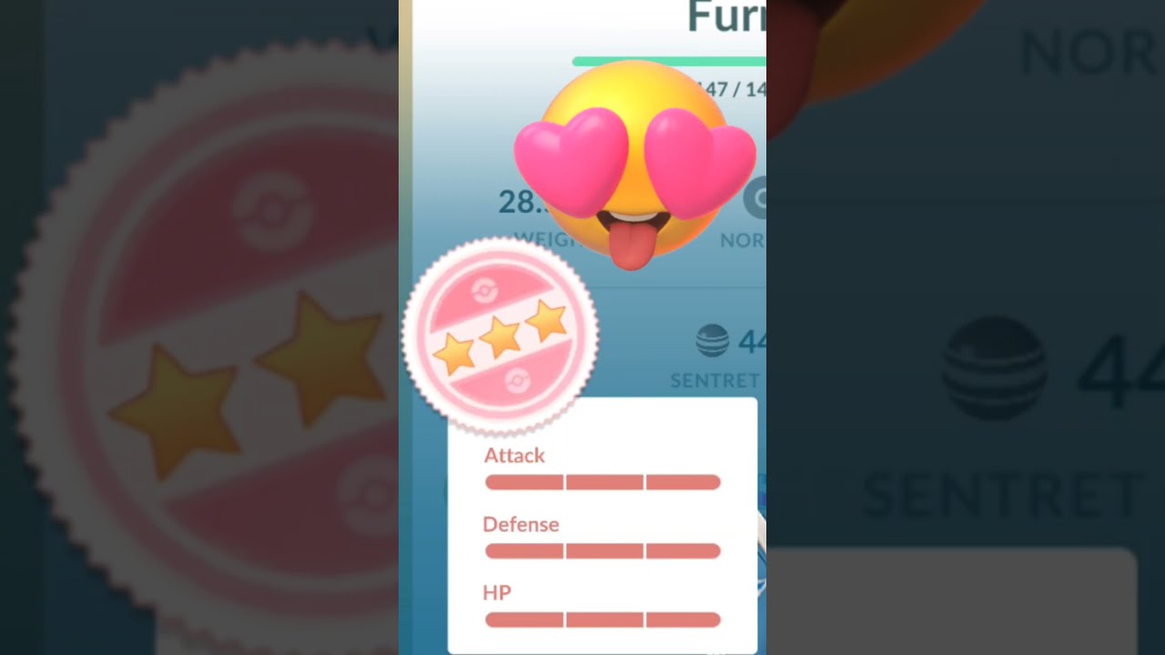 When I caught a Furret with unexpected star ratings in Pokemon Go