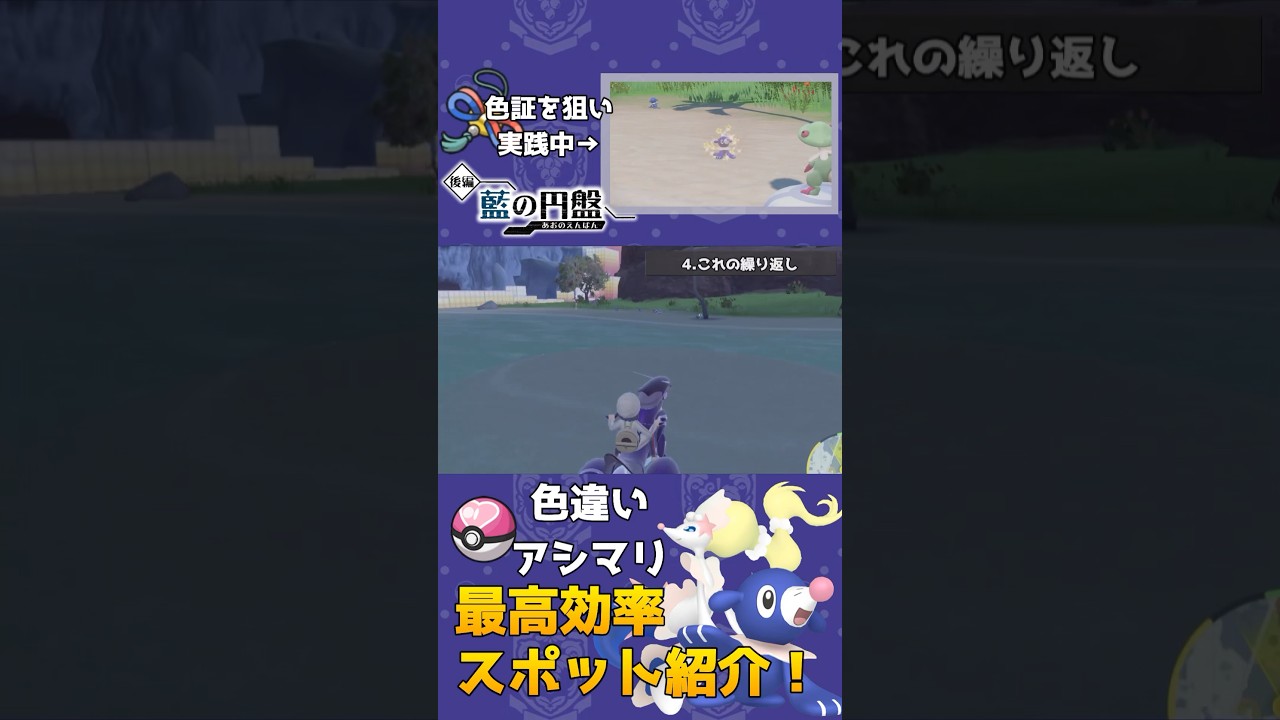【超簡単】色違いアシマリ欲しい人全員必見✨神スポット紹介‼︎   #いろちがい #ポケモンsv色違い #オシャボ #ポケモン #証 #ゲーム実況 #色違い #アシマリ#御三家