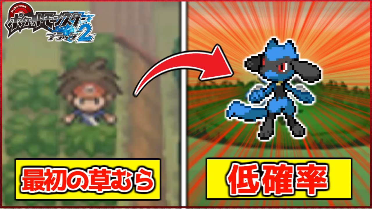 序盤の草むらで稀に出る『リオル』の入手方法がヤバイwwwww【ポケモンBW2】#2